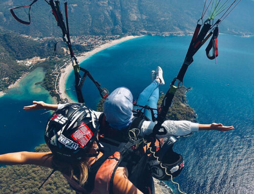 Female Pilot Paragliding